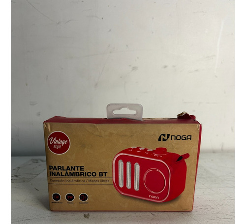 Parlante Noga Inalámbrico Portátil Retro Bluetooth Full Rojo (Usado)