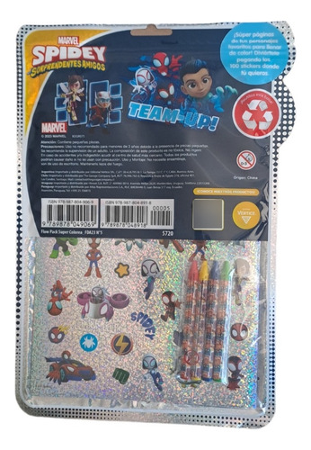 Libro Para Colorear +4 Colores + Stickers Spidey Niños