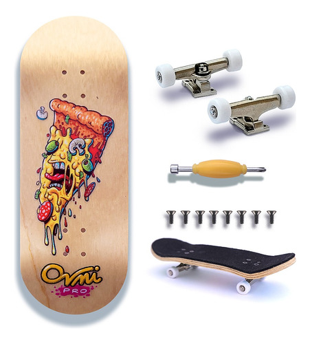 Fingerboard Completo Ovnipro Pizza Scream Mini Skate Dedo