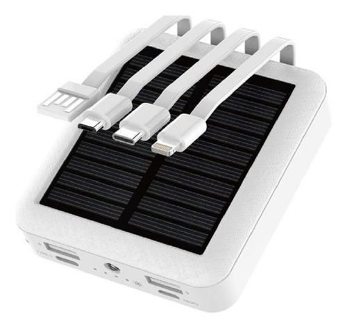 Cargador Solar Power Bank Carga Rápida 4 En 1 Puertos Usb