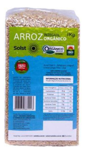 Kit 3x: Arroz Agulhinha Longo Integral Orgânico Solst 1kg