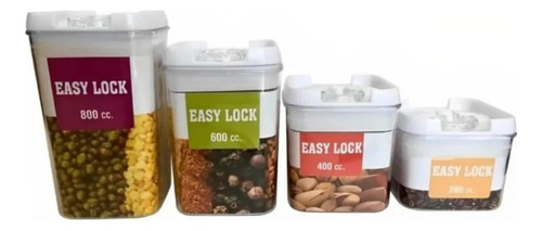 Kit 4 Potes Herméticos Acrílico Multiuso Casa Cozinha Agora!
