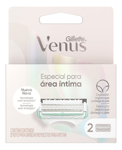 Repuestos De Afeitadora Gillette Venus Area Intima 2 Und