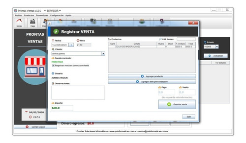 Prontas Ventas - Stock Proveedores Cuenta Corriente Ticket