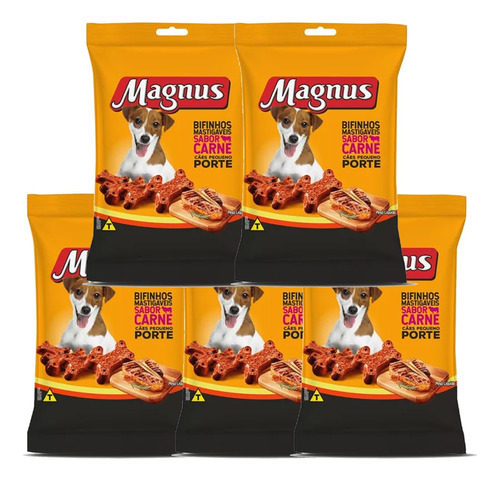 Kit Com 5: Magnus Bifinho Porte Pequeno Carne 60g