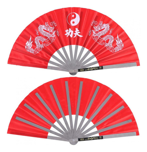 Wushu - Abanico For Artes Marciales De Tai Chi, Color Rojo