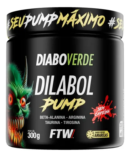 Dilabol Pump Pré Treino Pote 300g Sabor Cereja Ice Diabo Verde - Ftw - Miniatura 3