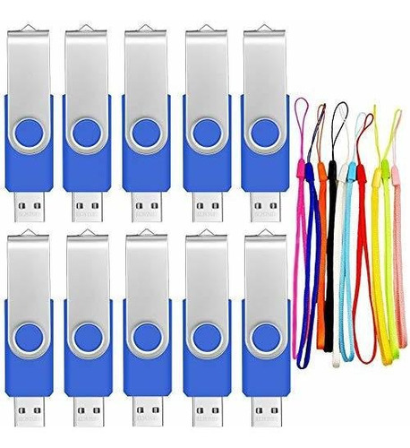 Memoria Usb 2.0, 10 Unidades, Azul