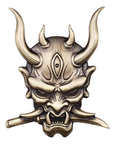 Etiqueta Termoadhesiva Japonesa Oni Samurai Para Coche Y Mot
