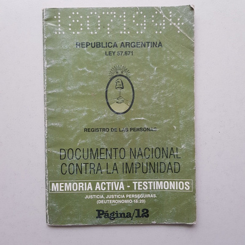 Documento Nacional Contra La Impunidad Memoria Activa