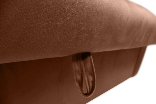 Sofá Cama Para Sala De Estar Zaia Com Baú Veludo Matrix Cor Cobre