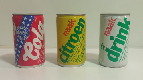 Lote De Latas De Gaseosas Holandesas Raak Principio De 80s Colección 3 Latas Raak 80´s (Usado)