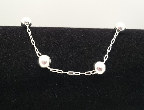 Imagem 4 de 8 de Pulseira Bolinhas 7mm C/ 19 Cm Em Prata 925