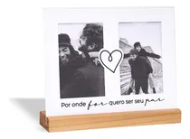 Comprar Porta Retrato Duplo Para Foto 10x15cm Par Namorados Geguton Cor Branco Liso