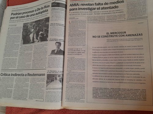Diario Clarin Guerra Menem Kirchner Amia River 21 03 2003 (Usado)