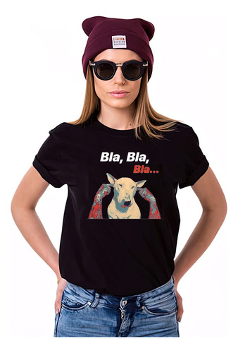 Poleras Estampadas Con Diseño Bull Dog Bla Bla Bla 