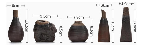 Jarrón De Cerámica Rústica Plantas De 7.8cmx8.3cm