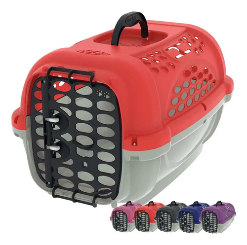 Caixa Transporte Plast Pet Panther N2 Vermelha P/ Cães Gatos Coelhos