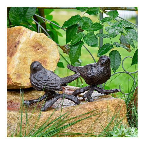 Estatuas De Pájaros Pequeños De Hierro Fundido Sungmor, De 2