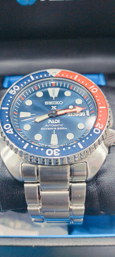 Reloj Seiko Prospex Turtle Padi Pepsi - Srpe99b1 D1sx Gris Azul Azul (Usado)