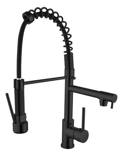Torneira De Cozinha Gourmet Monocomando Com Misturador Black Preto Fosco 50 Cm Homefy Leblon