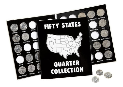 Imagen 1 de 5 de Álbum Coleccionar Monedas De Los Estados Usa 25 Centavos