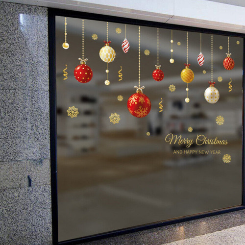 Pegatinas Estáticas Navideñas Con Forma De Copo De Nieve, Co