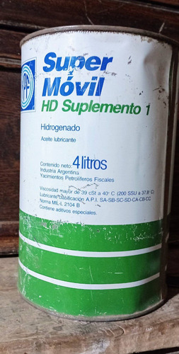 Antigua Lata Aceite Ypf Supermovil Hd Suplemento 1 Variante 