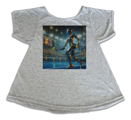 Musculosa Dama Robot Tenis Juego Paleta Paddle Raqueta