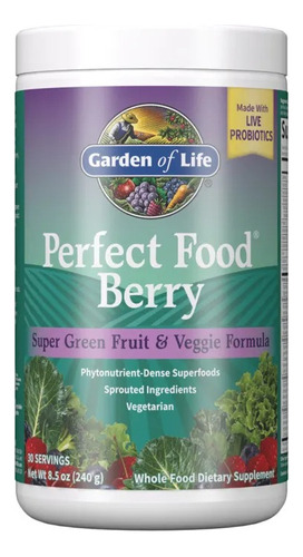 Garden Of Life Mezcla De Alimentos Verdes Y Frutos Rojos240g Sabor Frutos Rojos