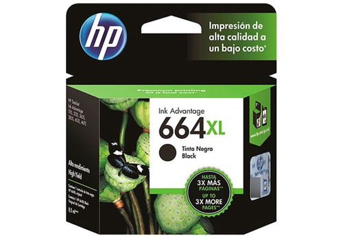 Cartucho Hp F6v31al Negro #664xl 8.5