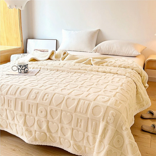 Manta De Felpa Extragrande, Suave Y Gruesa 200*180cm Beige
