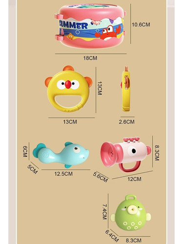 5 Ppcs Colors Toys Musical Instrument Instrument Juego Verde