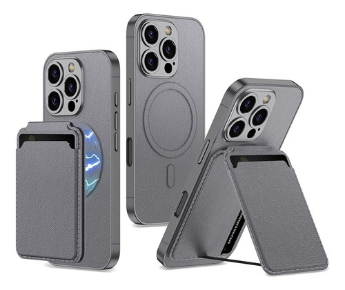 B Para Apple 16pro/promax Funda, Funda De Tarjeta Magnética