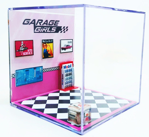 Diorama Cubo Para Miniaturas Na Escala 1/64 - Gr. Girls