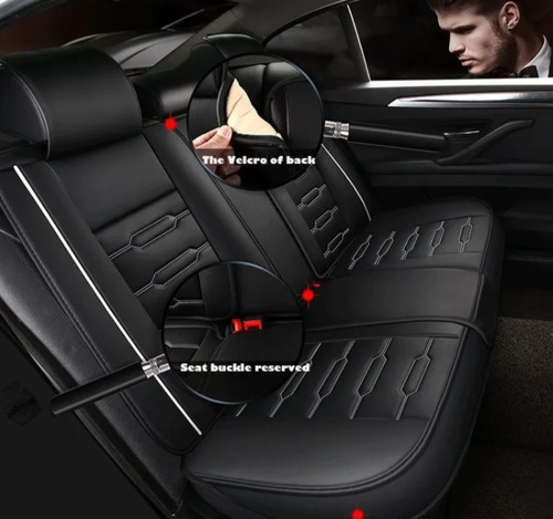 Kit Funda Cubre Asiento Auto Premium Luxury Con 4 Almoadilla