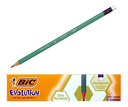 Lapiz Negro Bic Evolution Hb2 Sin Goma Caja X144 Unidades