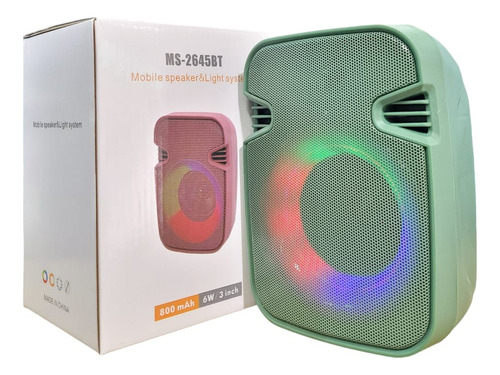 Parlante Portatil Inalambrico Luz Led Usb Bluetooth Radio