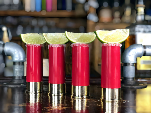 Vaso Durawe Company 12 Gauge Shot Glass Set Shotgun De 1.5ml Color Rojo Pack5 Unidades