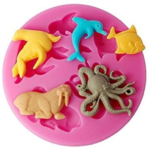 Molde De Silicone Animais Marinhos Pasta Americana