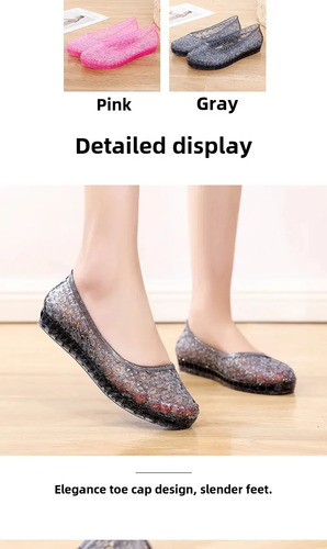 Sandalias Planas De Verano Con Cabeza De Cristal De Pvc Para