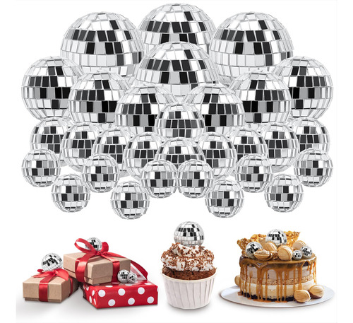 Cluewr 30 Bolas De Discoteca Para Decoracion De Pasteles, Bo