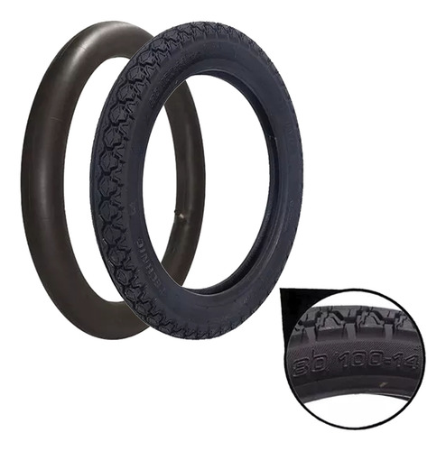 Kit Pneu Tiger Traseiro 80/100-14 C/camara Biz 125