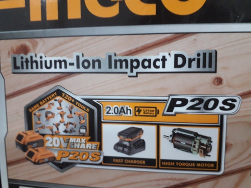 Taladro Percutor Inalámbrico, Con 2 Baterías De Litio 20v