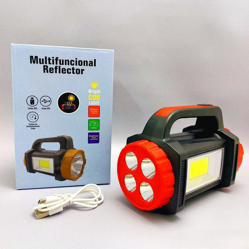 Linterna Y Powerbank De Mano Solar, Recargable Y Tres Modos