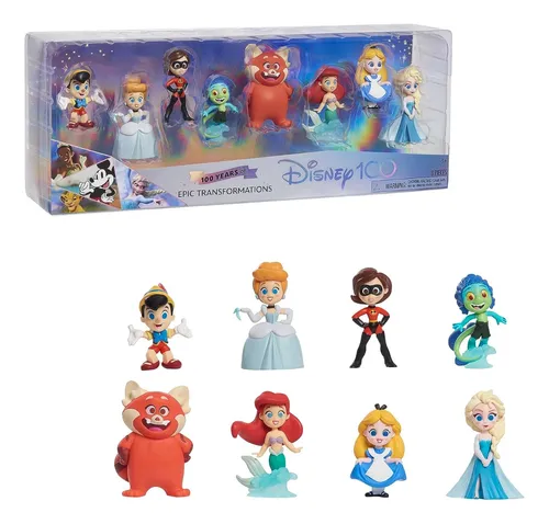 Disney 100 Set 8 Figuras Transformaciones Epicas 100 Años S1