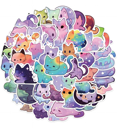 Pack 50 Stickers Gato Estrellado