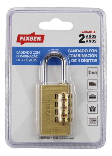 Candado Bronce Combinación Fx 30mm