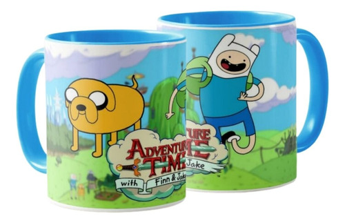 Mug Hora De Aventura Finn Y Jake Taza Ceramica 11onz