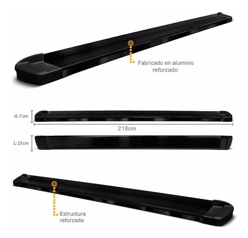 Estribos Aluminio Negro G3 Bepo P Chevrolet S10 2012 A 2019